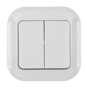 Łącznik podwójny p/t 10A, 250V, świecznikowy, TOPAZ, biały