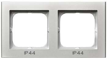 OSPEL SONATA RH-2R/38 Ramka podwójna do łączników IP-44 srebro
