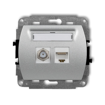 KARLIK TREND 7GFK-3  Gniazdo antenowe pojedyńcze typu F (SAT) + gniazda komp. poj. 1xRJ45