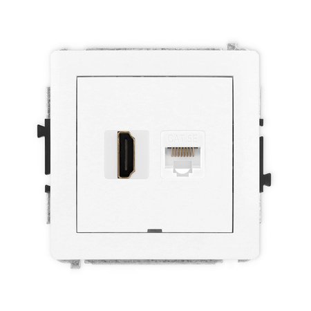 KARLIK DECO 25DGHKBO  Gniazdo pojedyńcze  HDMI 2.0 + gniazda komp. poj. 1xRJ45