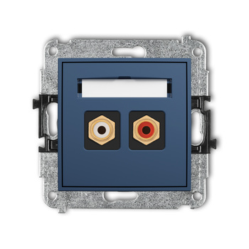 KARLIK ICON 64IGRCA-2 Mechanizm gniazda podwójnego RCA (typu cinch - biały i czerwony, pozłacany)