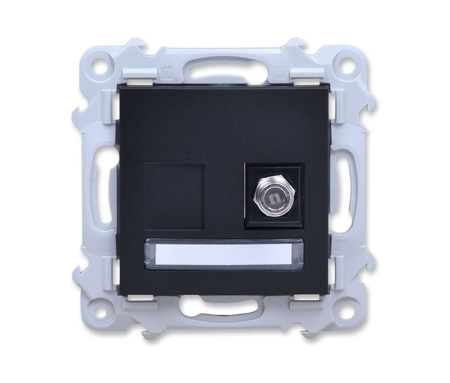 Ospel szafir gpa-1zf/m/33 gniazdo antenowe pojedyncze typu f czarny metalik