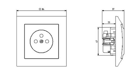 Ospel impresja GP-1YZP/m/00 Gniazdo pojedyncze z/u przesłony torów