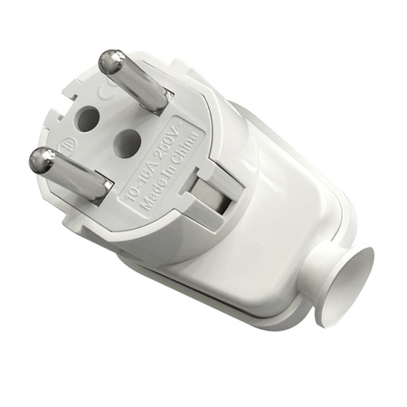 Wtyczka kątowa Uni-Schuko 16A, 230V, biała, 24 sztuki