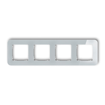 KARLIK ICON 15-0-IRSZ-4 Ramka uniwersalna poczwórna zaokrąglona - efekt szkła (ramka: szara; spód: biały)