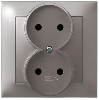 OSPEL IMPRESJA GP-2Y/23 Gniazdo podwójne kompletne z ramką