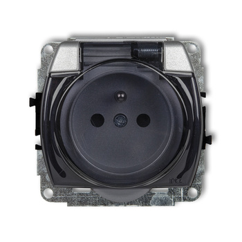 KARLIK TREND 7GPB-1zd Mechanizm gniazda bryzgoszczelnego z uziemieniem 2P+Z (klapka dymna, bez przesłon torów prądowych)