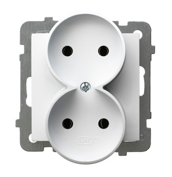 Ospel as GP-2GR/m/00 Gniazdo podwójne moduł bez ramki