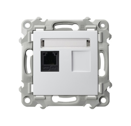 OSPEL SZAFIR GPT-1Z/m/00 Gniazdo telefoniczne pojedyncze biały