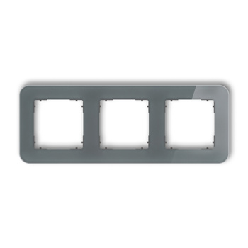 KARLIK ICON 28-28-IRSZ-3 Ramka uniwersalna potrójna zaokrąglona - efekt szkła (ramka: grafitowa; spód: grafitowy mat)