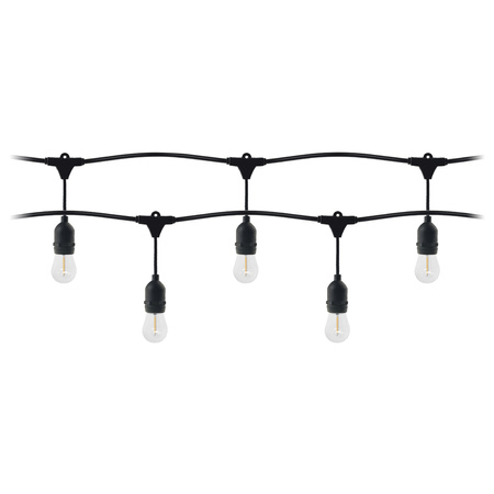 Zestaw girlanda oświetleniowa -1 sznur 5m (10 opraw) + 10 żarówek LED 1W E27, 3000K - ciepła + 1 żarówka gratis!