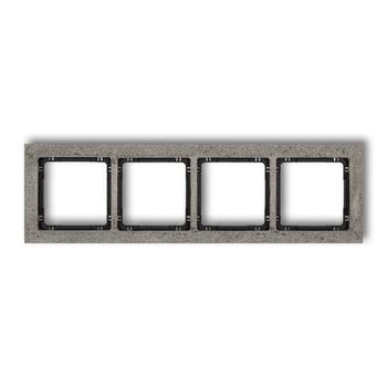 KARLIK DECO 28-12-DRB-4 Ramka uniwersalna poczwórna - beton (ramka: ciemnoszary; spód: czarny)