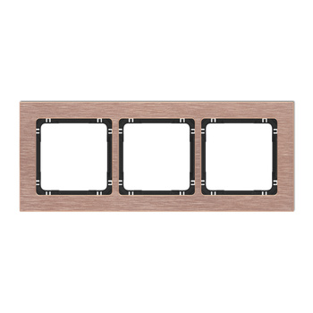 KARLIK DECO 9-12-DRA-3 Ramka uniwersalna potrójna - aluminium szczotkowane (ramka: kolor miedziany; spód: czarny)