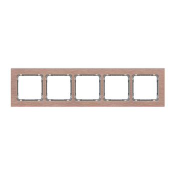 KARLIK DECO 9-11-DRA-5 Ramka uniwersalna pięciokrotna - aluminium szczotkowane (ramka: kolor miedziany; spód: grafitowy)