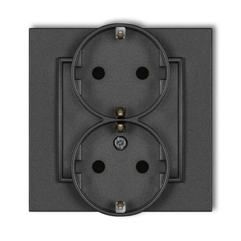 KARLIK MINI 11MGP-2sp  Gniazdo podwójne z uziemieniem SCHUKO 2x(2P+Z) (przesłony torów prądowych)