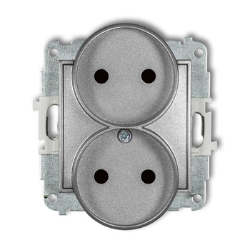 KARLIK ICON 7IGPR-2p  Gniazdo podwójne do ramki bez uziemienia 2x2P (przesłony torów prądowych)