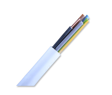 Kabel przewód YDYżo 5x1,5 450/750 okrągły biały NKT 172170002C0100 1m