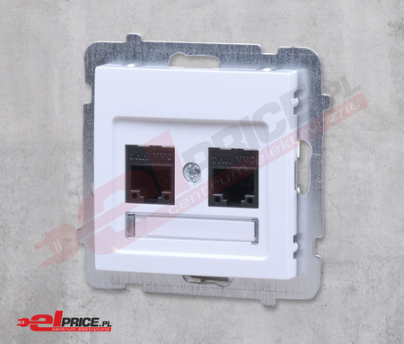 Ospel as gpk-2g/k/m/00 gniazdo komputerowe podwójne kat.5e