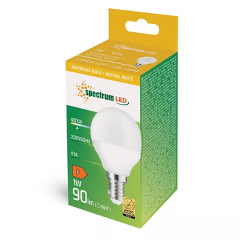 LED KULKA E-14 230V 1W NW SPECTRUMWOJ+14446