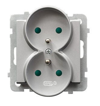 OSPEL SONATA GP-2RRAZP/m/38 Gniazdo podwójne z/u z przesłonami, moduł