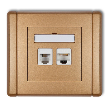 KARLIK FLEXI 8FGTK  Gniazdo telefoniczne pojedyncze 1xRJ11 + komputerowe pojedyncze 1xRJ45