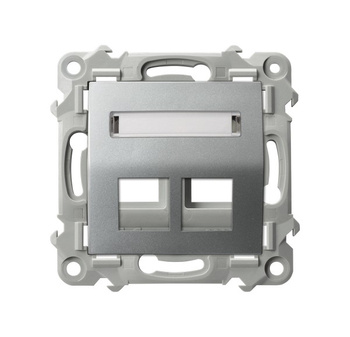 OSPEL SZAFIR GPK-2ZS/p/18 Obudowa gniazda podwójnego Keystone skośna