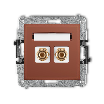 KARLIK ICON 63IGG-3 Mechanizm gniazda głośnikowego pojedynczego (typu banan - czerwony i czarny, pozłacany, 4 mm2, do lutowania)