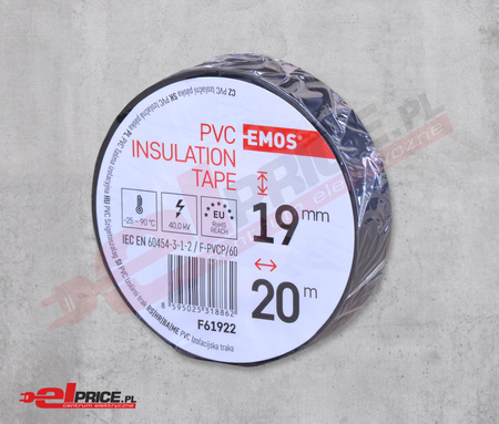Emos f61922 taśma izolacyjna 19/20 pvc czarna