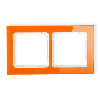 KARLIK DECO 13-1-DRS-2 Ramka uniwersalna podwójna - efekt szkła (ramka: pomarańczowa; spód: beżowy)