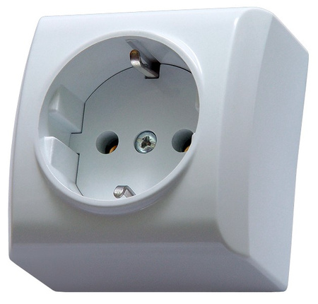 OSPEL BIS GN-1BS/00 Gniazdo pojedyncze z uziemieniem schuko biały