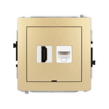 KARLIK DECO 29DGHKBO  Gniazdo pojedyńcze  HDMI 2.0 + gniazda komp. poj. 1xRJ45
