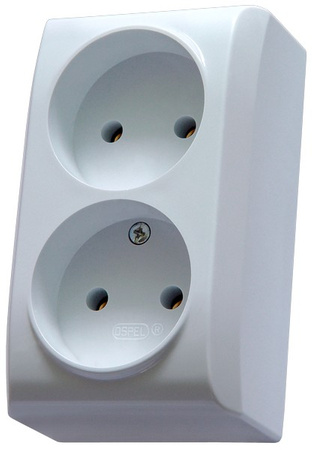 OSPEL BIS GN-2B/00 Gniazdo podwójne biały
