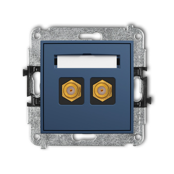 KARLIK MINI 64MGF-2.1 Mechanizm gniazda antenowego podwójnego typu F (SAT) pozłacany