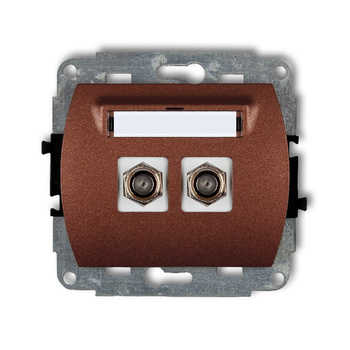 KARLIK TREND 9GF-2  Gniazdo antenowe podwójne typu F (SAT) niklowany