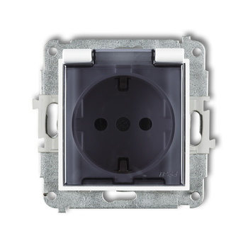 KARLIK MINI MGPB-1sdp Gniazdo bryzgoszczelne z uziemieniem SCHUKO 2P+Z (klapka dymna