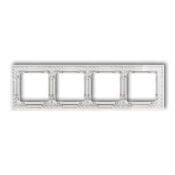 KARLIK DECO 52-0-DRS-4 Ramka uniwersalna poczwórna transparentna DECO Art - efekt szkła (ramka: transparentna; spód: biały)