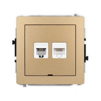 KARLIK DECO 8DGTKBO  Gniazdo telefoniczne pojedyńcze  1xRJ11 + komputerowego pojedynczego 1xRJ45