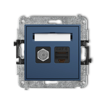 KARLIK ICON 64IGFK-3 Mechanizm gniazda antenowego poj. typu F (SAT) + gniazda komp. poj. 1xRJ45, kat. 6, 8-stykowy