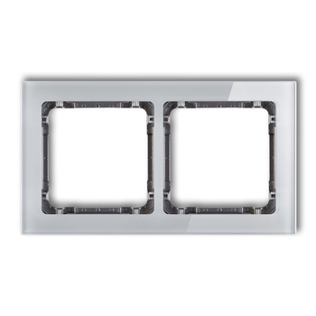 KARLIK DECO 15-11-DRS-2 Ramka uniwersalna podwójna - efekt szkła (ramka: szara; spód: grafitowy)