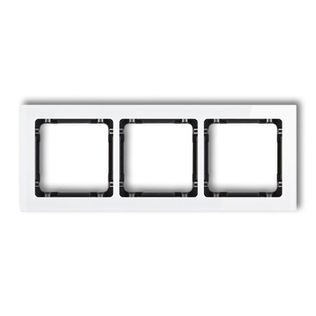 KARLIK DECO 0-12-DRS-3 Ramka uniwersalna potrójna - efekt szkła (ramka: biała; spód: czarny)