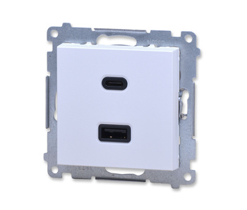 Kontakt Simon 55 tec2ca.01/111 ładowarka usb podwójna typ a+c