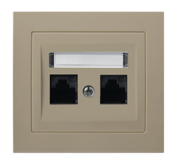 OSPEL KIER GPK-2W/K/01 Gniazdo komputerowe podwójne, kat. 5e MMC beż