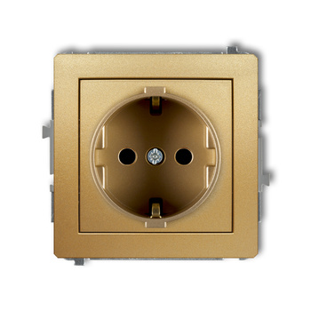 KARLIK DECO 29DGP-1sp  Gniazdo pojedyńcze  z uziemieniem SCHUKO 2P+Z (przesłony torów prądowych)