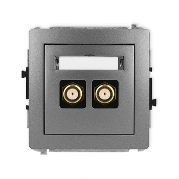 KARLIK DECO 11DGF-2.1  Gniazdo antenowe podwójne typu F (SAT) pozłacany