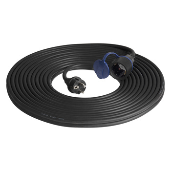 Przedłużacz warsztatowy bryzgoszczelny IP44, 1x2P+Z (schuko) 20m, kabel gumowy olejoodporny H07RN-F 3x1,5mm², 230VAC/16A