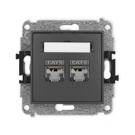 KARLIK ICON 28IGK-6 Gniazdo komputerowe podwójne 2xRJ45