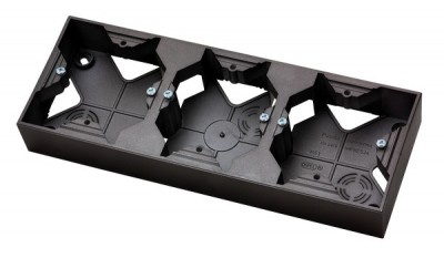 OSPEL Aria Puszka instalacyjna potrójna czarny metalik PNP-3U/33