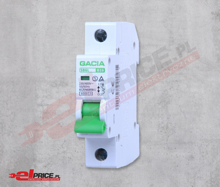Gacia wyłącznik nadprądowy  6ka b 1p 16a sb6l