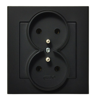 OSPEL SONATA GP-2RZ/33 Gniazdo podwójne z uziemieniem kompletne z ramką