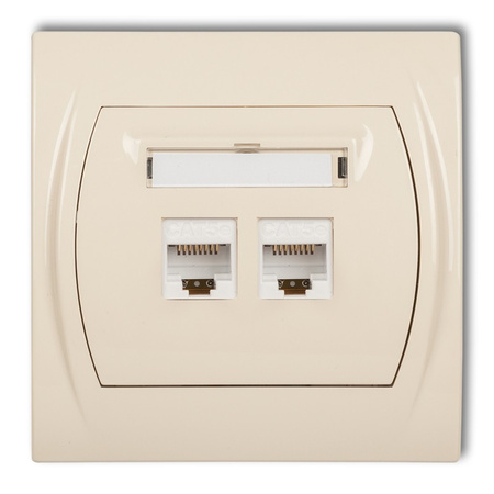 KARLIK LOGO 1LGK-2 Gniazdo komputerowe podwójne 1xRJ45